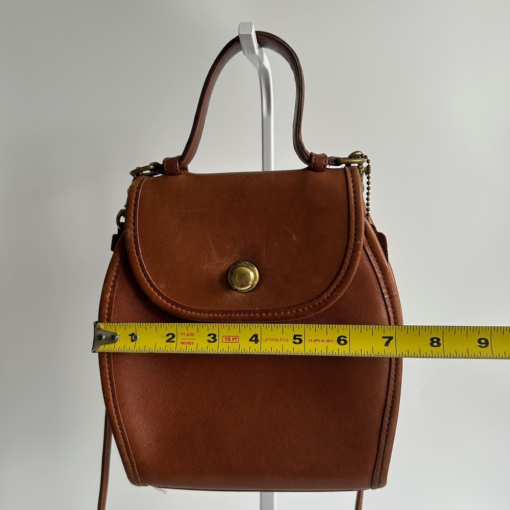 Coach Derby 9904 British Tan Glovetanned Leather Crossbody Bag Good - Picture 13 of 15